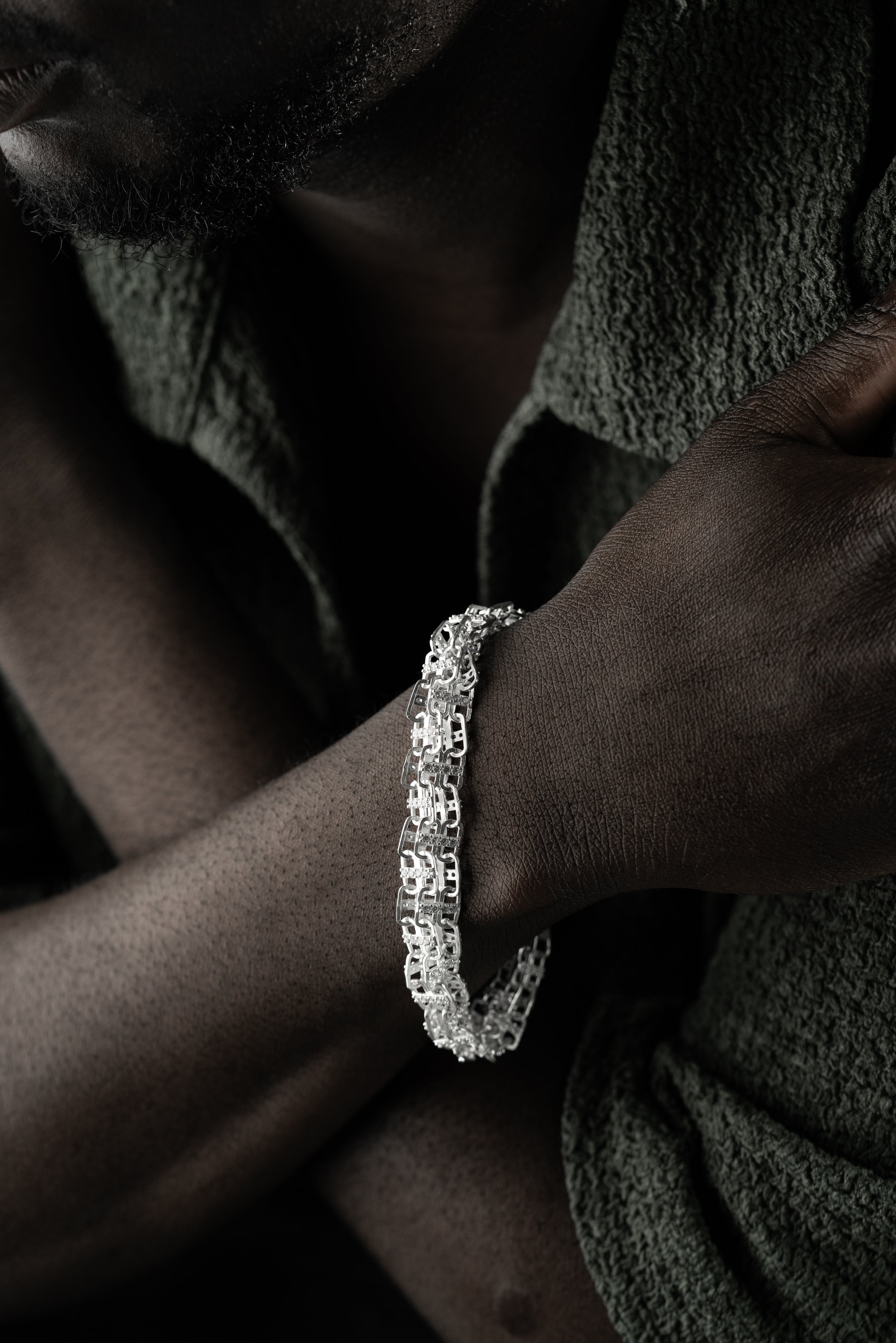 KÄFIGARMBAND MASSIV 8MM | 925 SILBER.