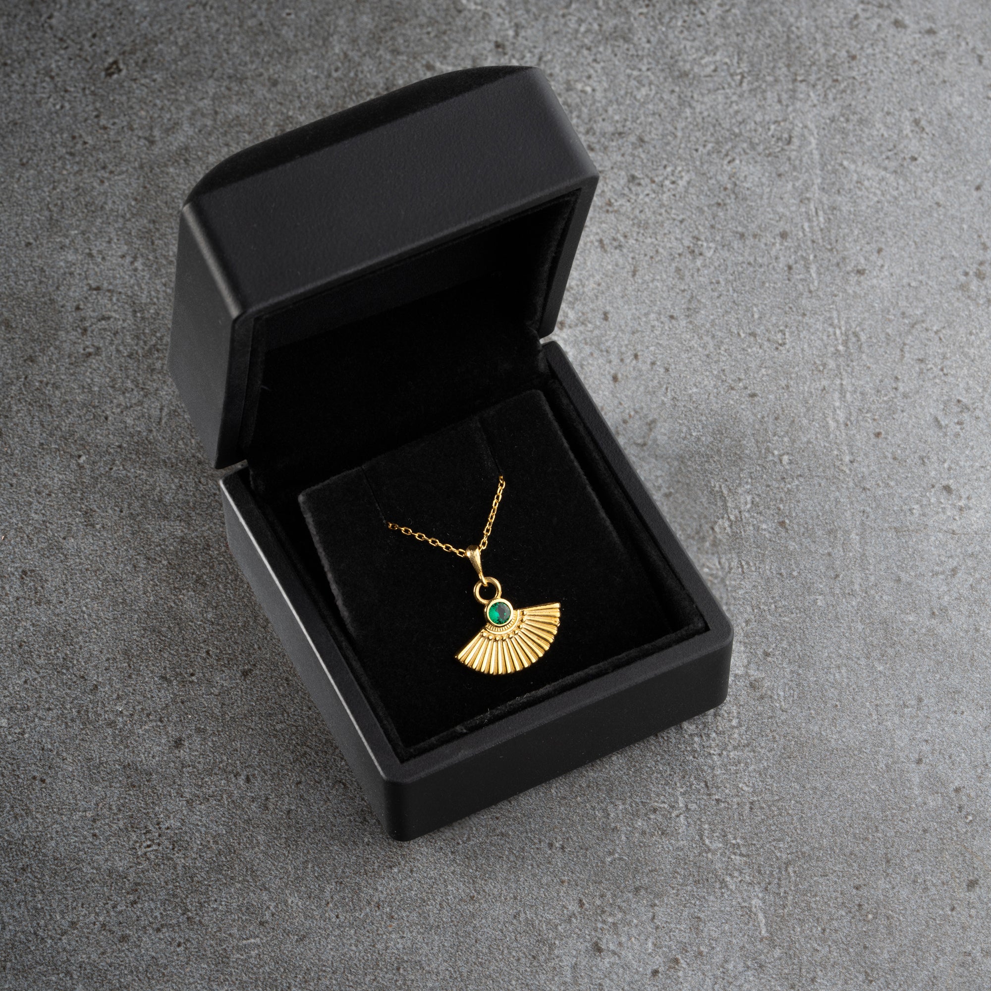 ZIRKONIA FÄCHER HALSKETTE | 925 SILBER