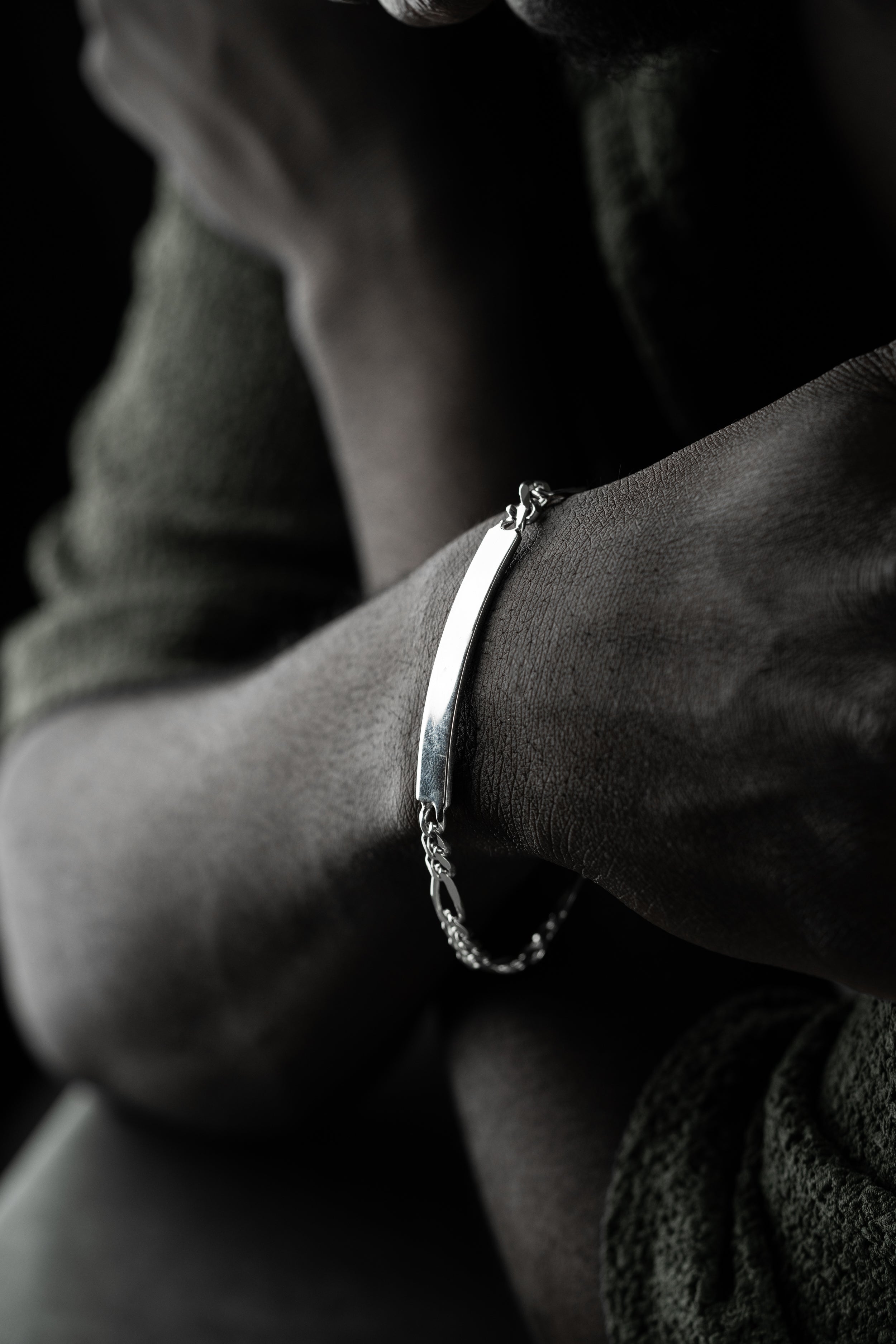 BIG FIGARO ARMBAND MIT GRAVUR | 925 SILBER.