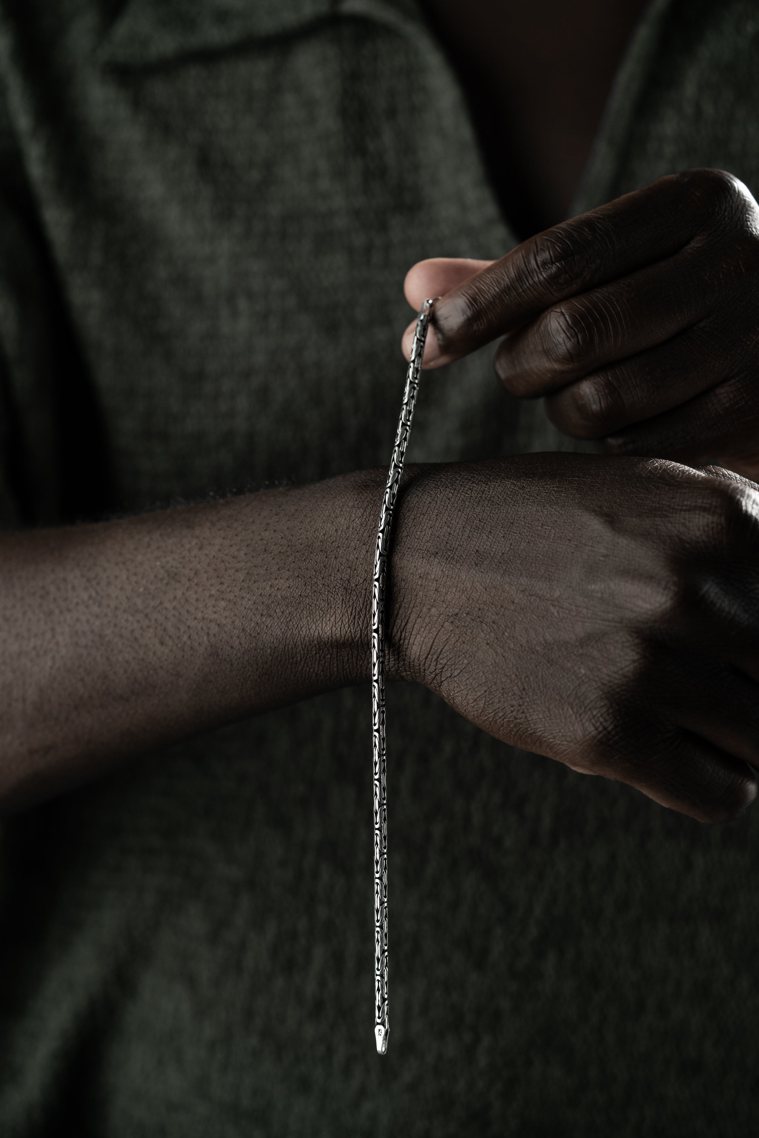 KÖNIGSARMBAND OVAL OXIDIERT 3MM  | 925 SILBER.