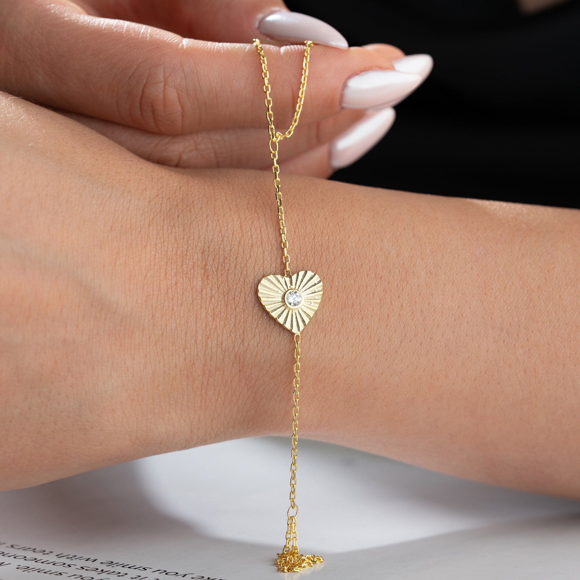 HEART STONE HANDKETTE | 925 SILBER