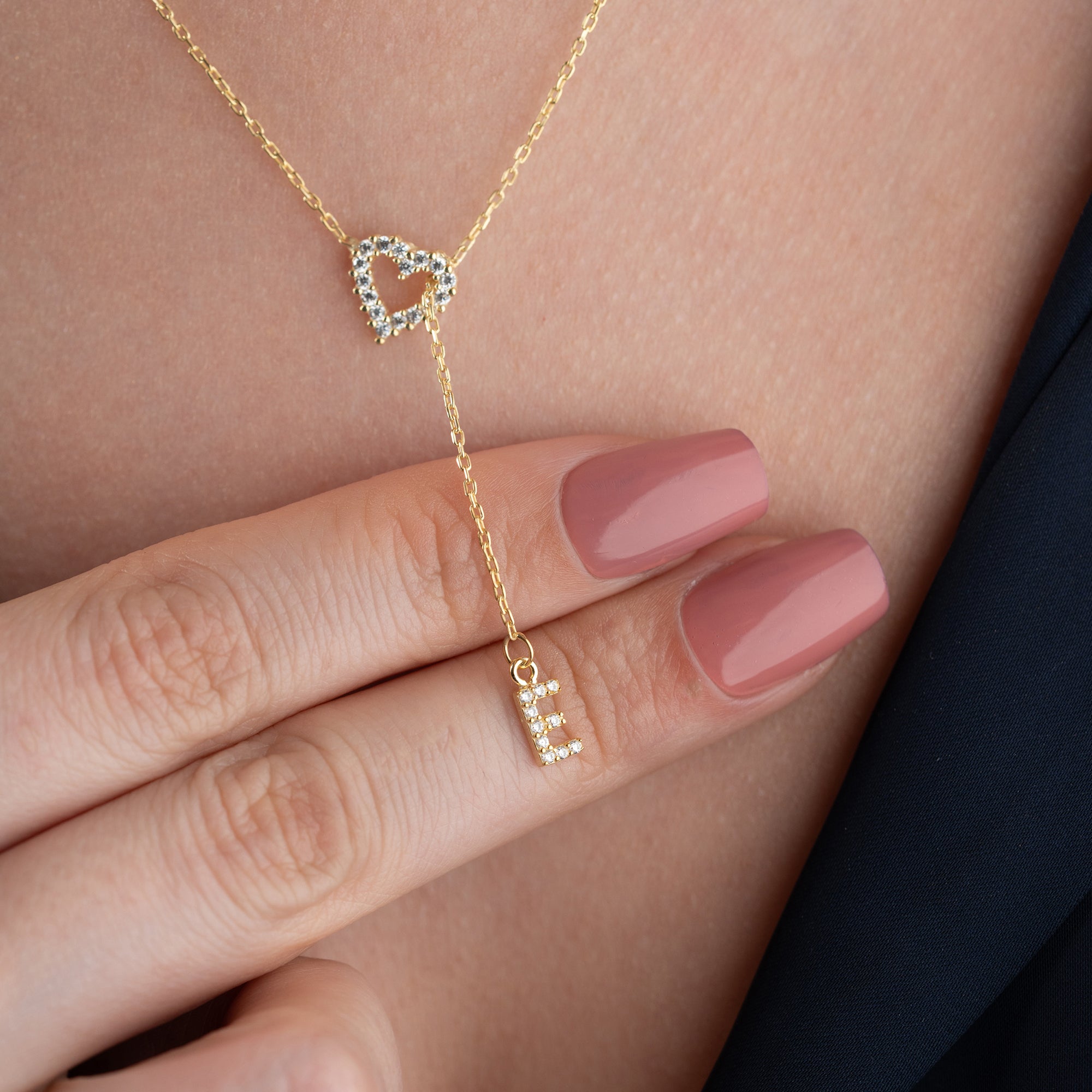 MINI HERZ BUCHSTABEN HALSKETTE | 925 SILBER