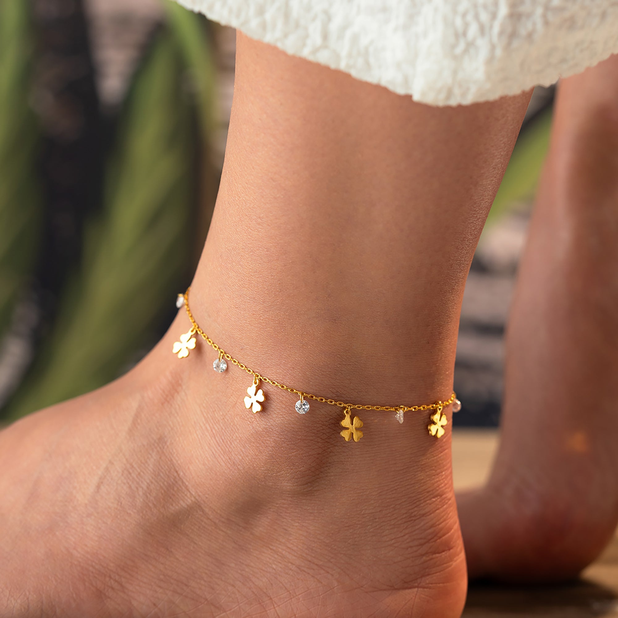 KALEN KLEE FUSSKETTE | 925 SILBER