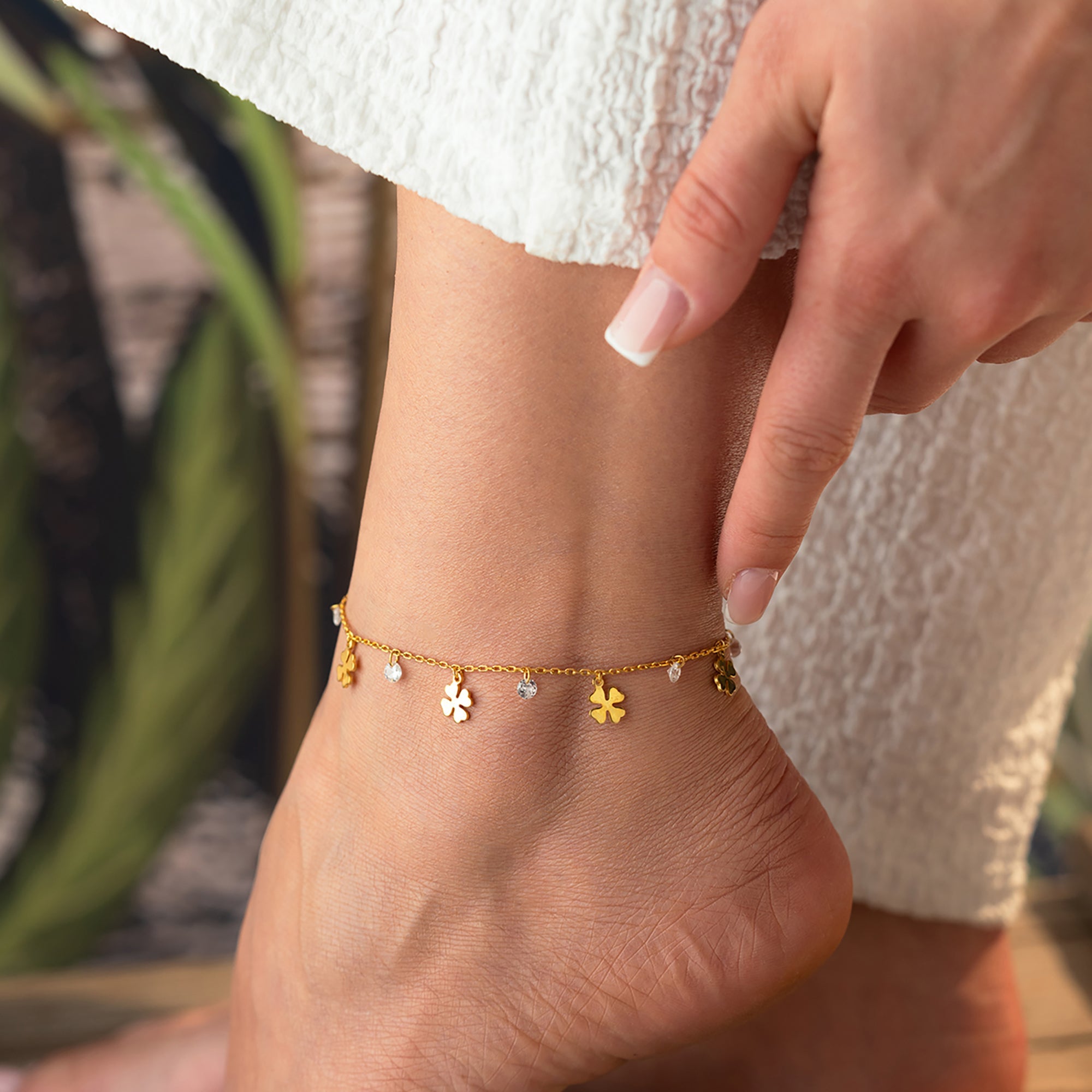 KALEN KLEE FUSSKETTE | 925 SILBER