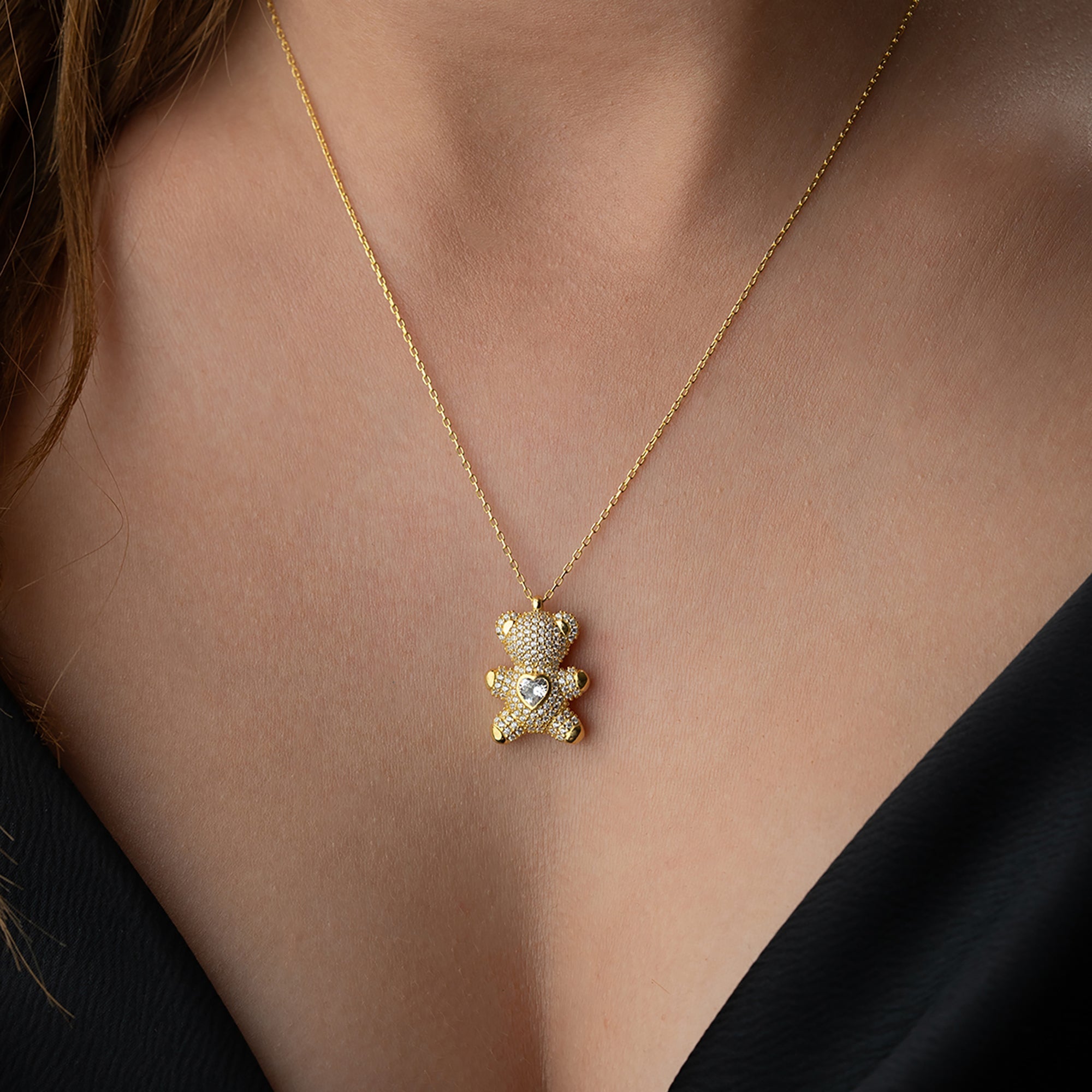 TEDDY HEART KETTE | 925 SILBER