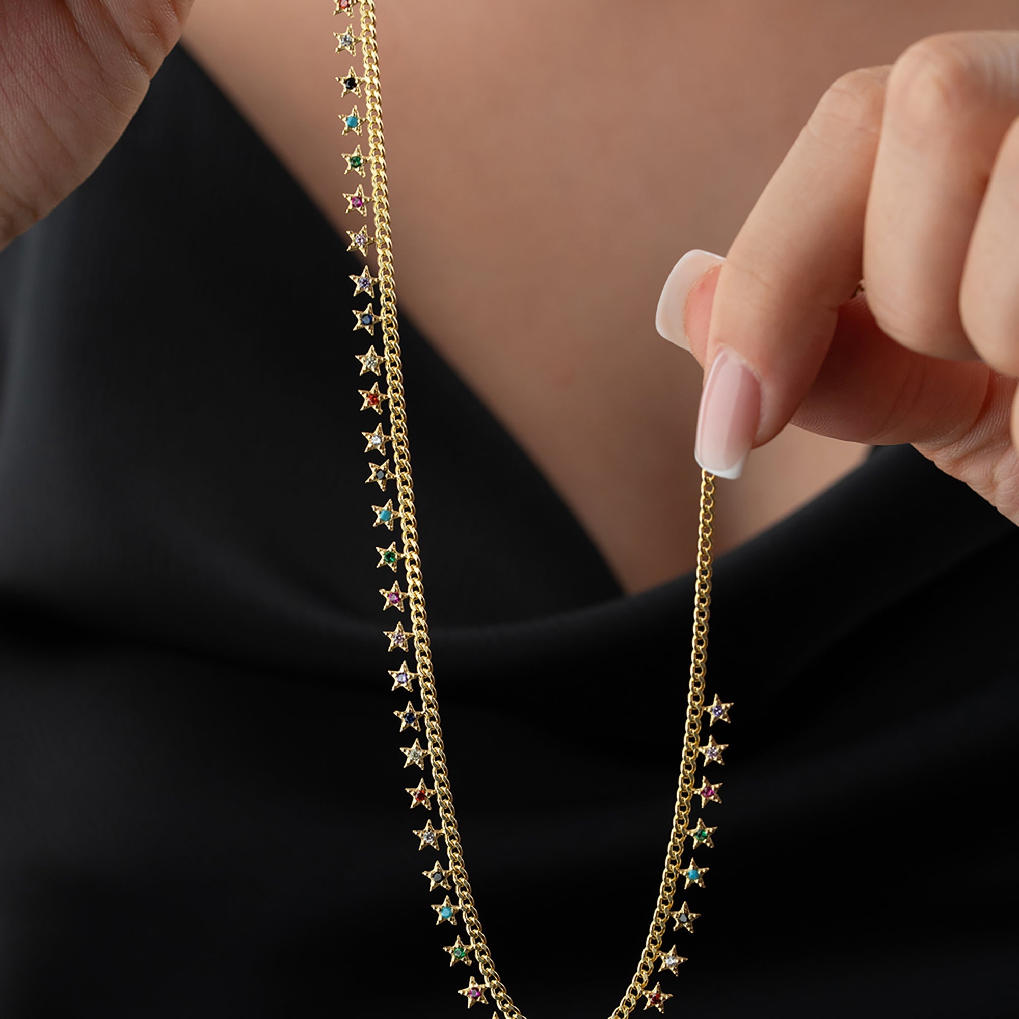 MIE STERN COLORFULL KETTE | 925 SILBER