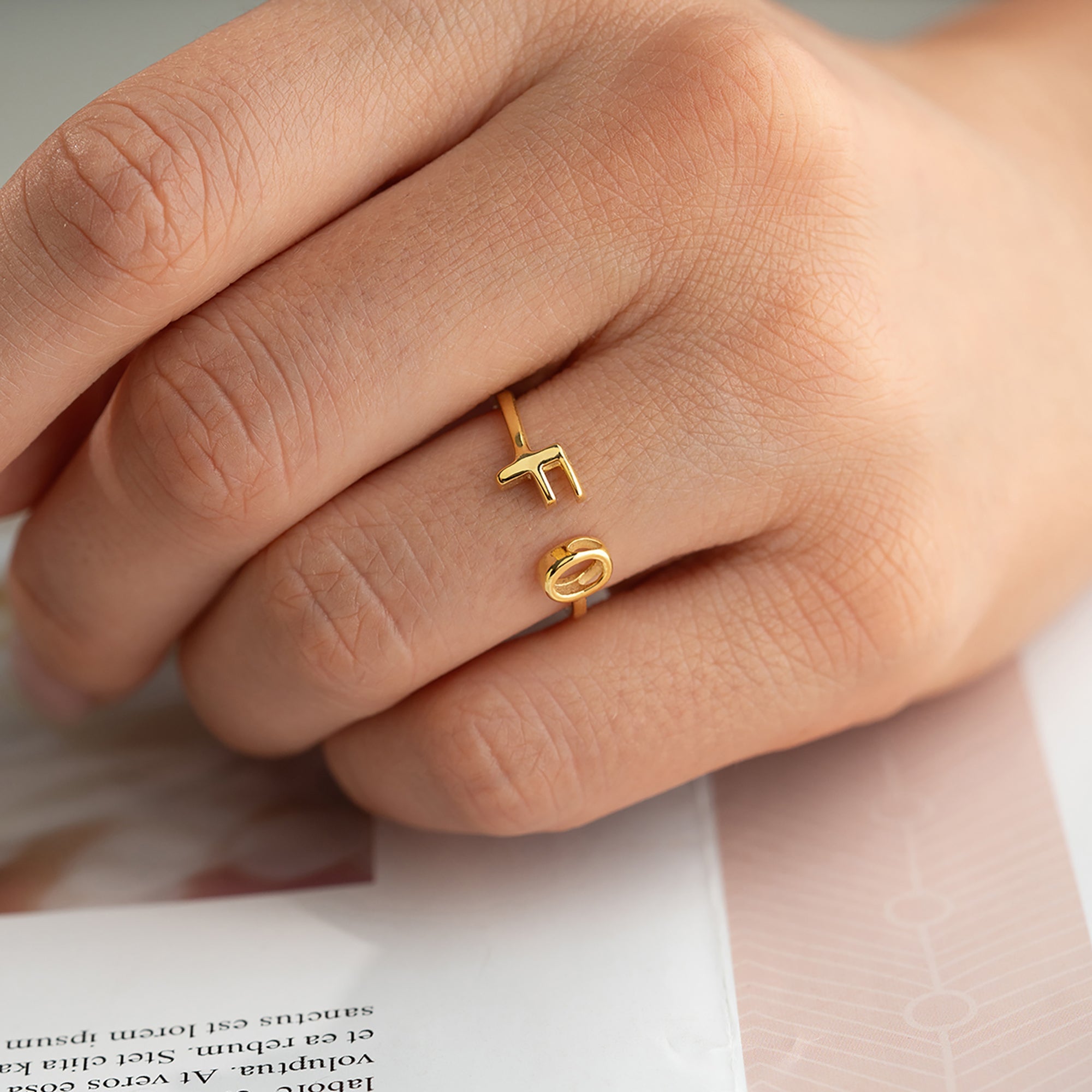 BUCHSTABEN RING | 925 SILBER