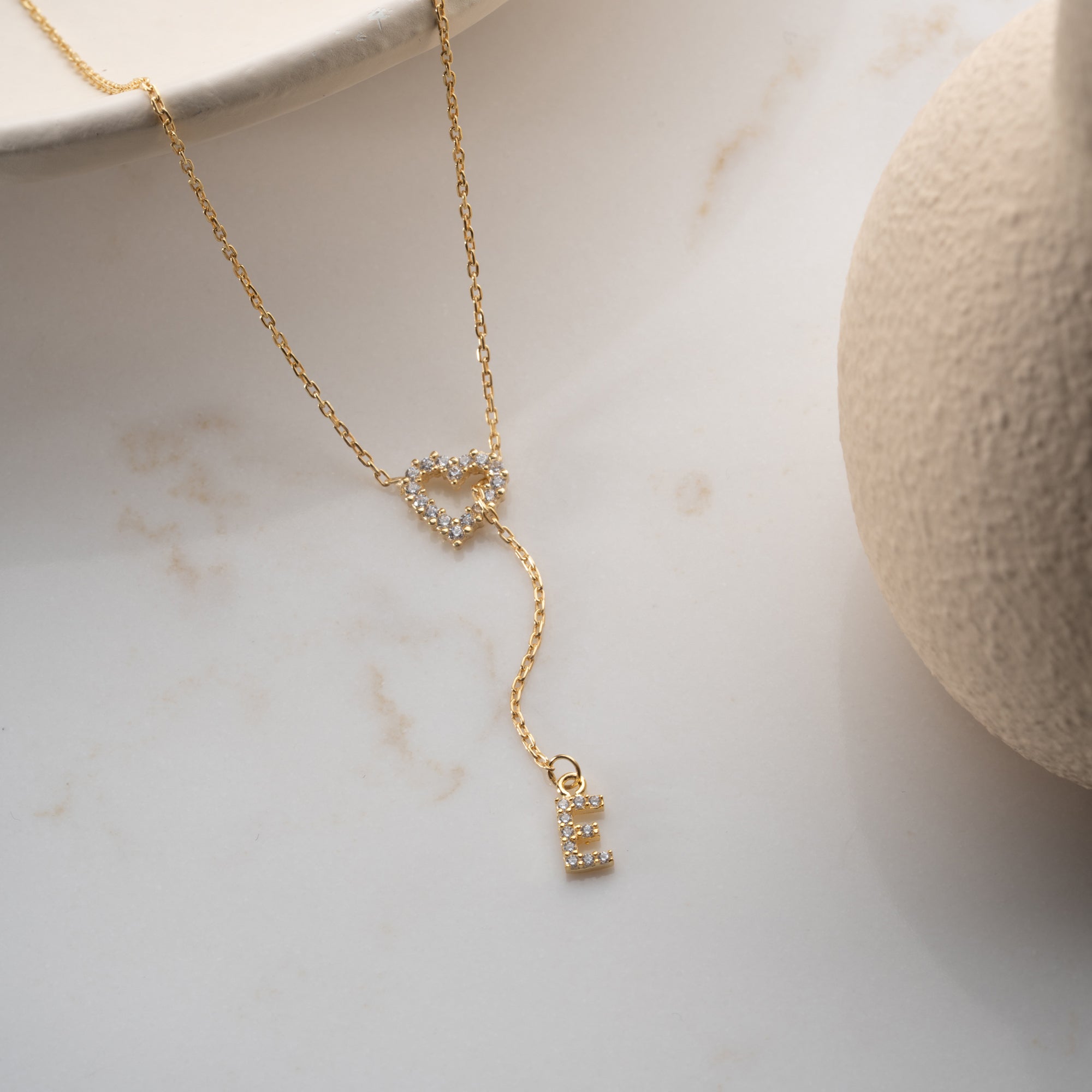 MINI HERZ BUCHSTABEN HALSKETTE | 925 SILBER