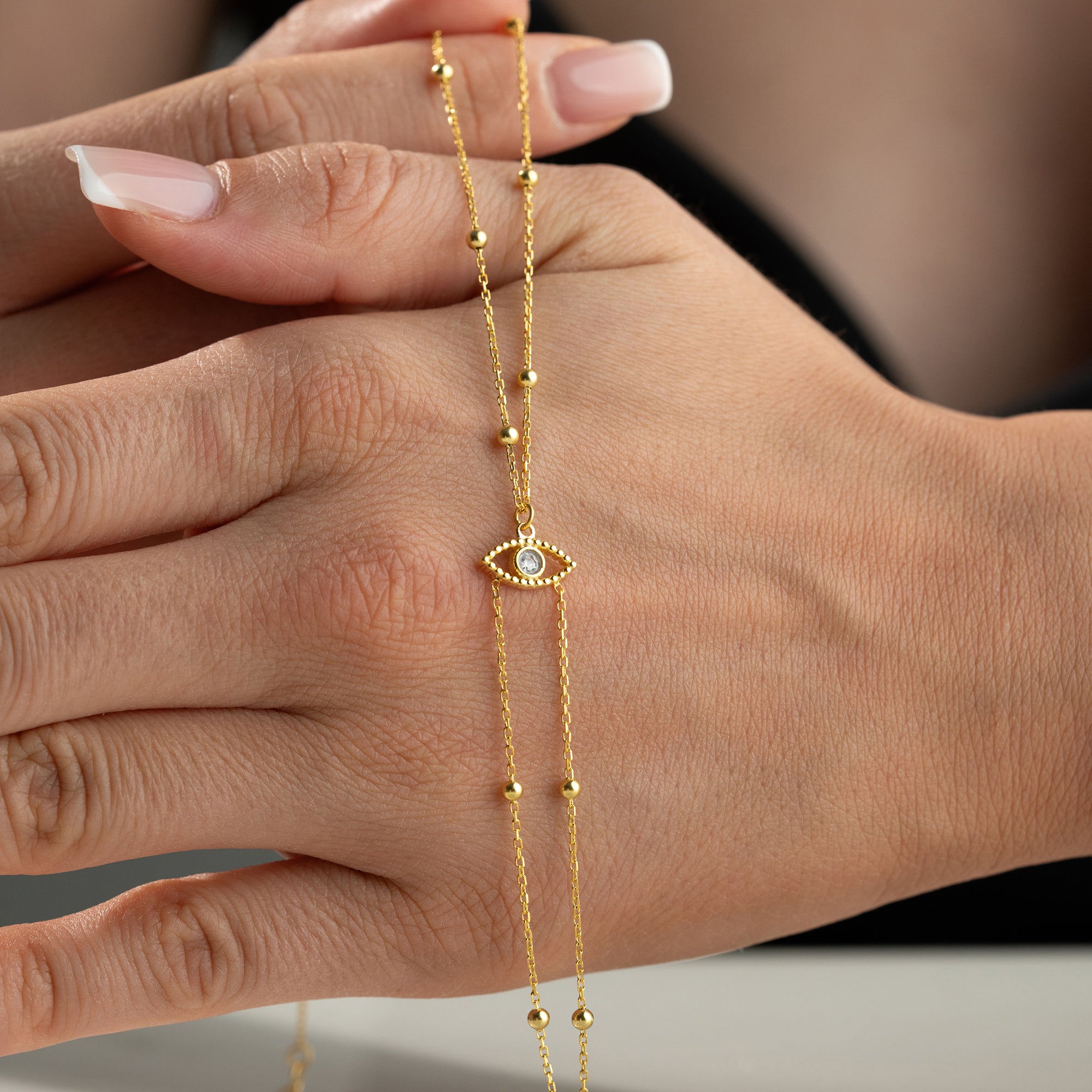 ZIRKONIA AUGE HANDKETTE | 925 SILBER