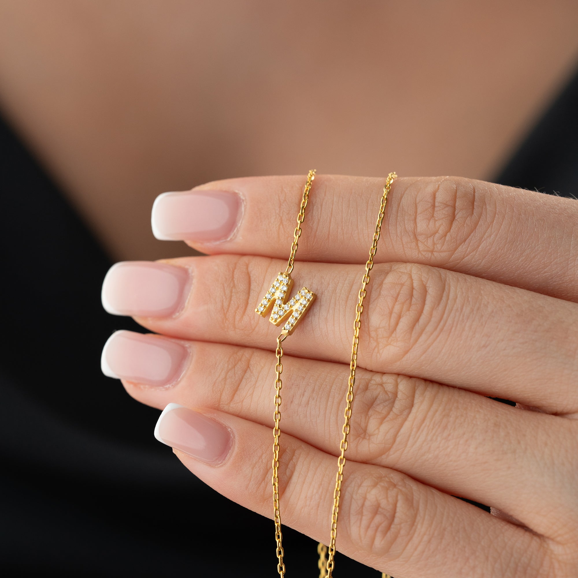 ZIRKONIA BUCHSTABEN HALSKETTE | 925 SILBER