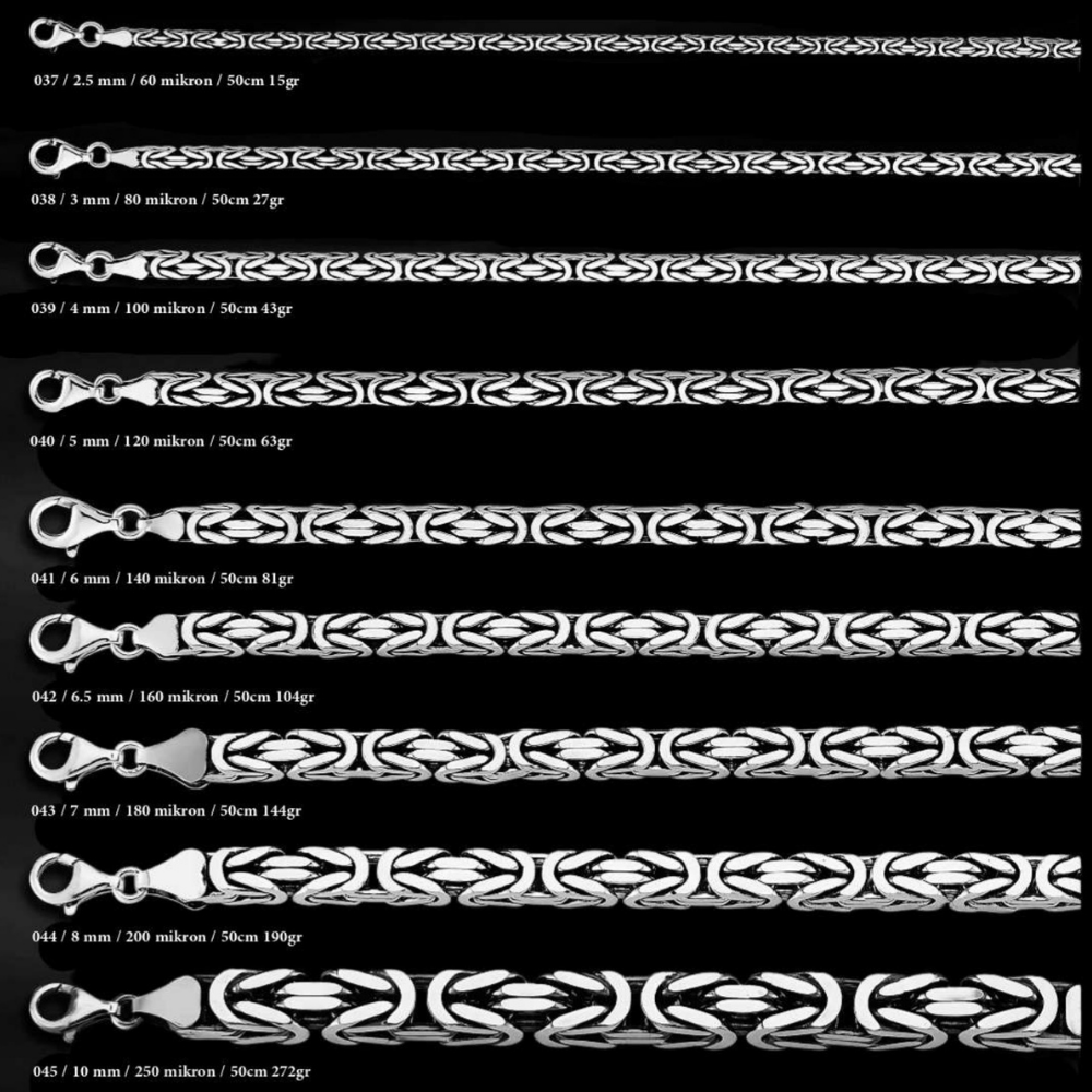OXIDIERTE ECKIGE KÖNIGSKETTE | 925 SILBER