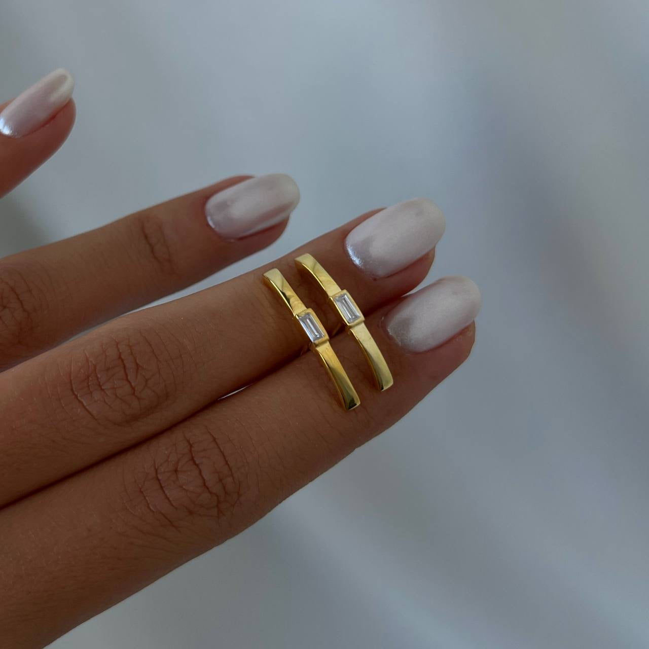 Lange Baguette Ohrring (7166193205293)