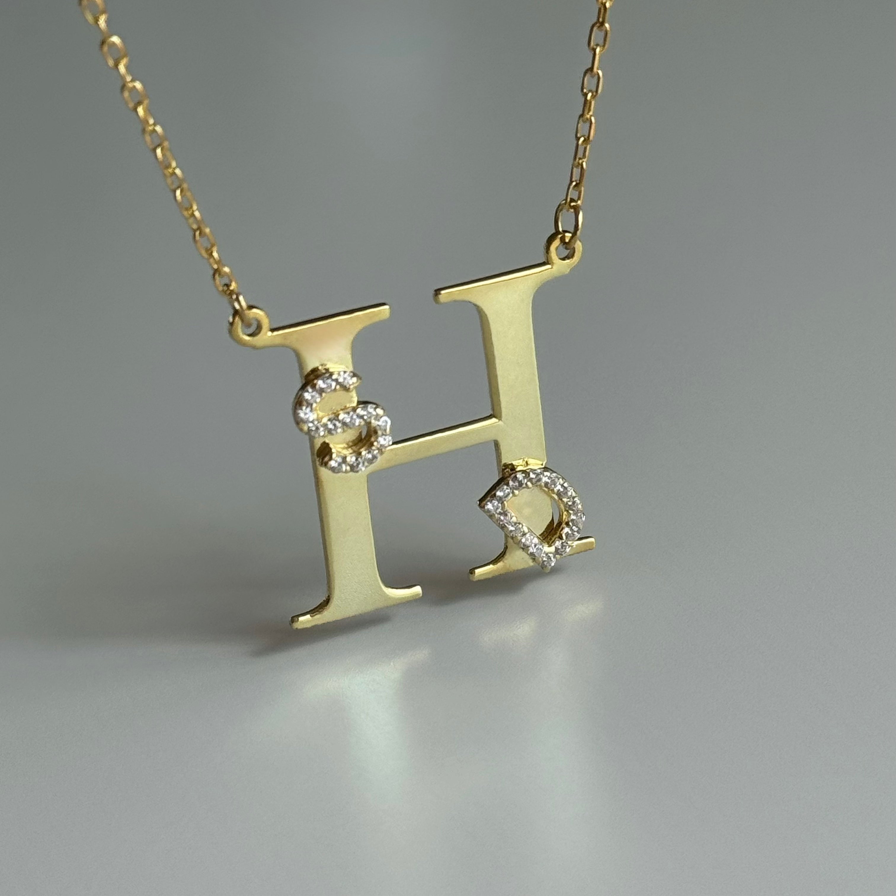 BIG BUCHSTABEN HALSKETTE MIT INITIALEN | 925 SILBER.