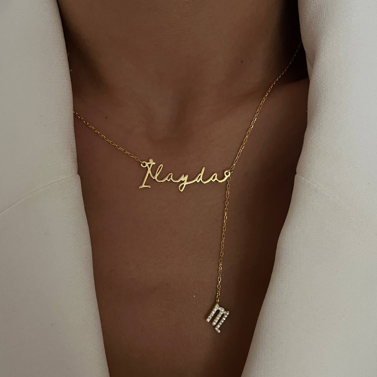 NAMENSKETTE MIT HÄNGEND STERNZEICHEN | 925 SILBER