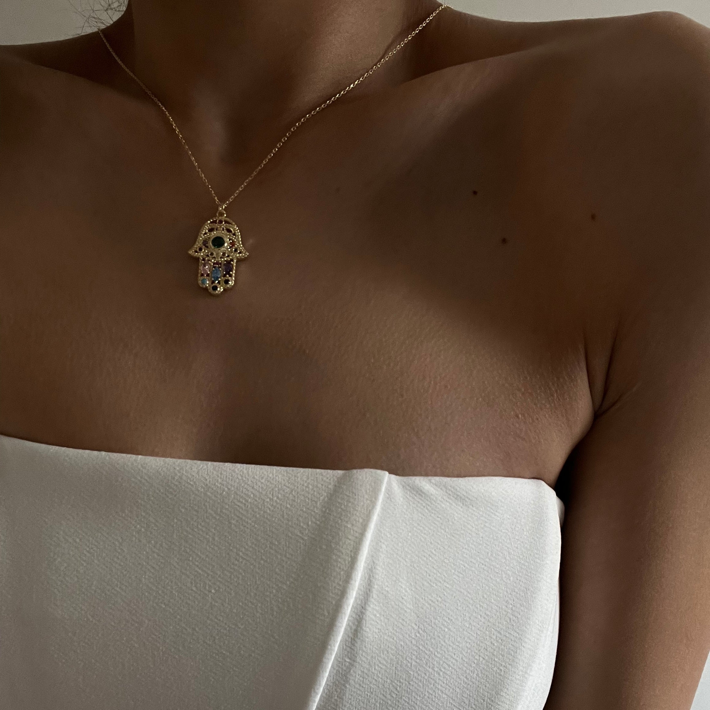 FATIMAS HAND COLORFULL HALSKETTE (8035061268782)