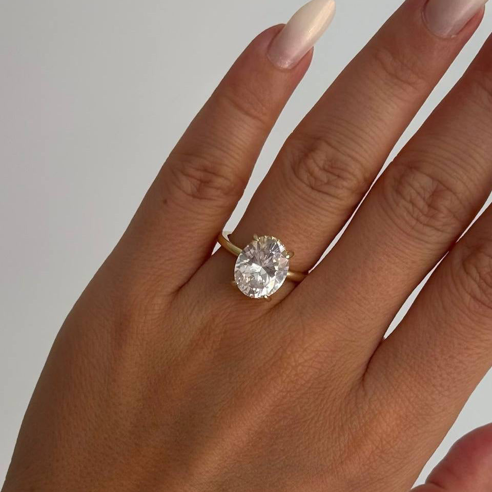 OVAL BIG STEIN RING | 925 SILBER