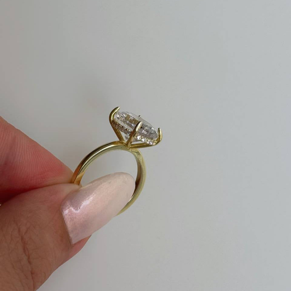 OVAL BIG STEIN RING | 925 SILBER