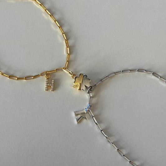 MAGNETISCHE KLEE PARTNERARMBAND | 925 SILBER