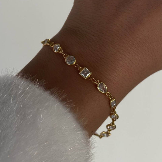 SOMMERARMBAND AUS WEISSEM ZIRKONSTEIN | 925 SILBER