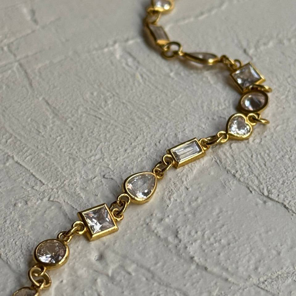 SOMMERARMBAND AUS WEISSEM ZIRKONSTEIN | 925 SILBER