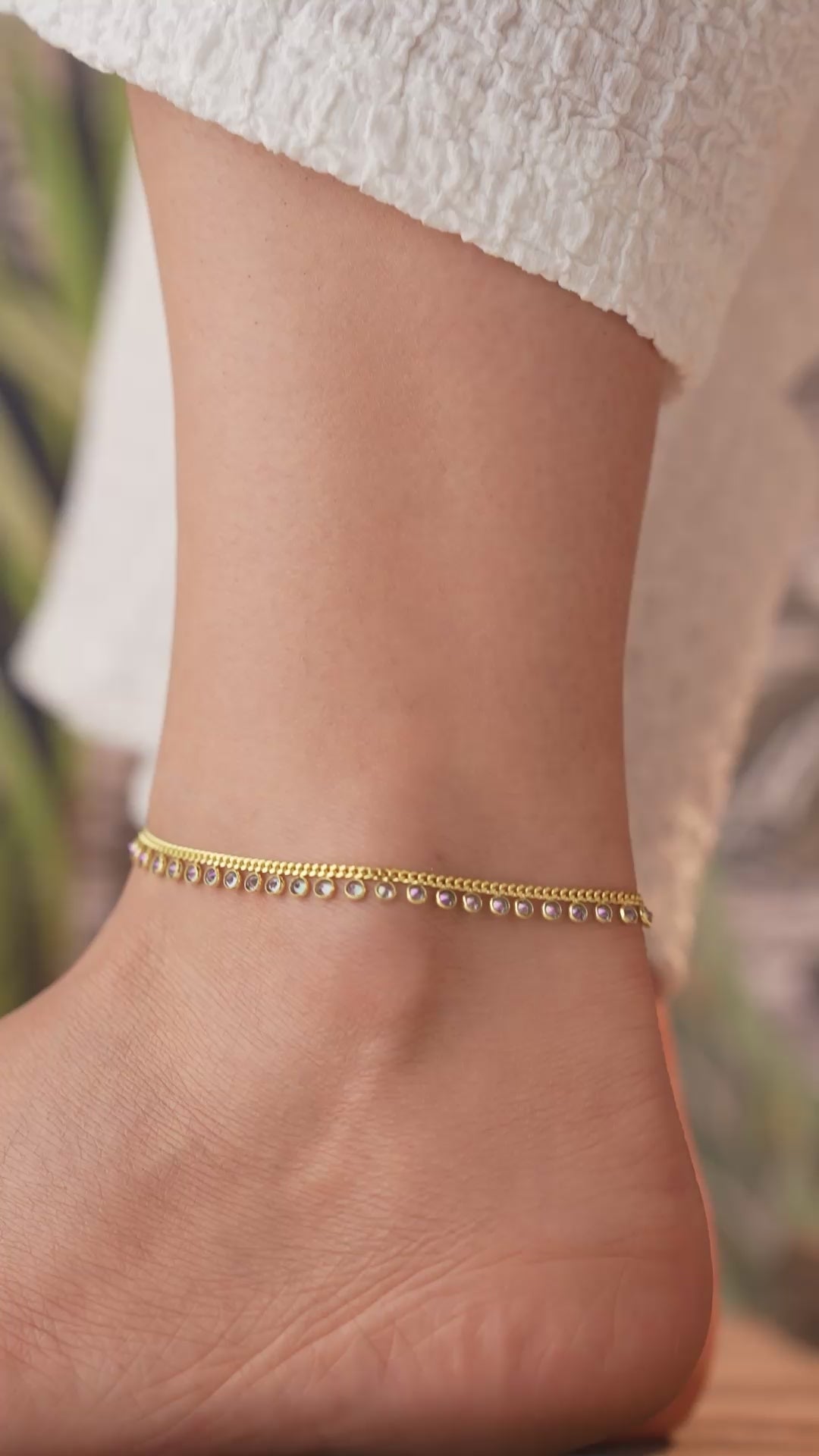 MULTI STONE FUSSKETTE | 925 SILBER.