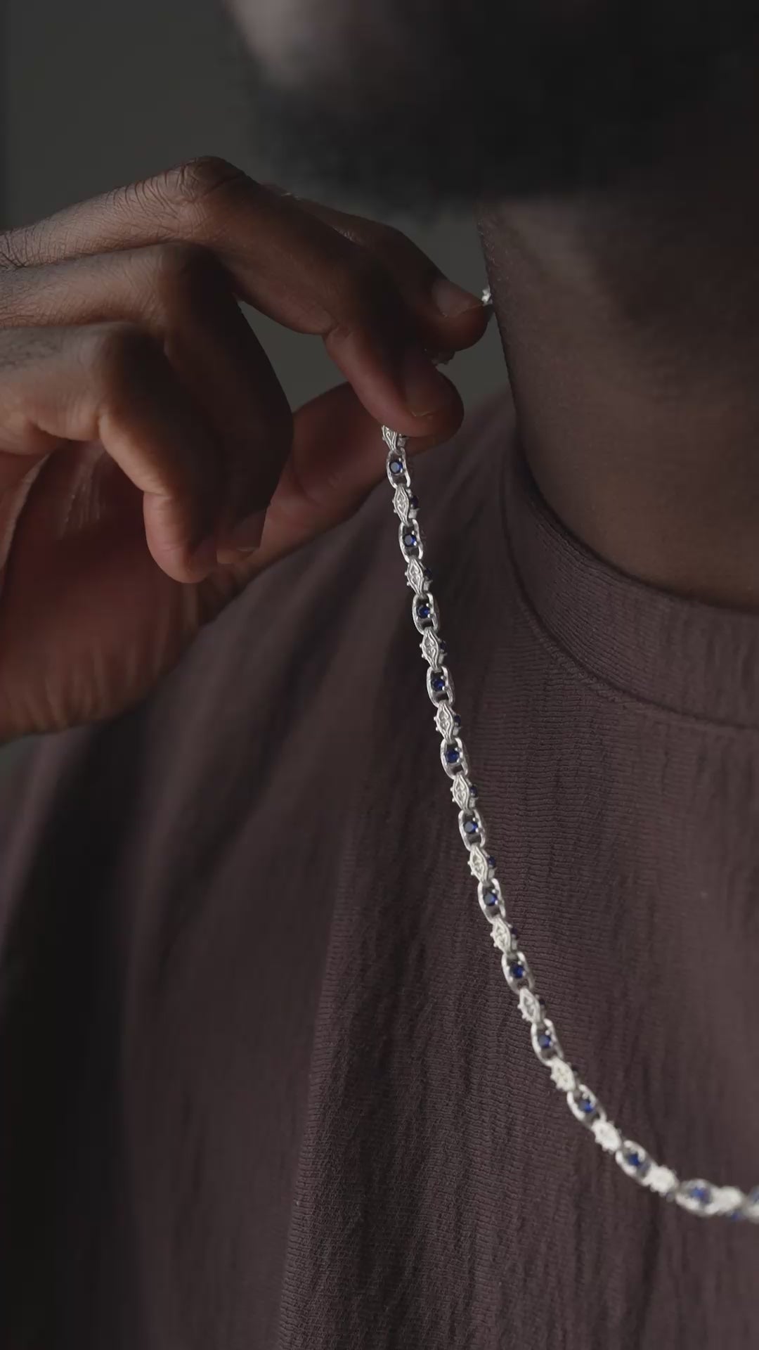 ANKER BLUE DIAMOND HALSKETTE | 925 SILBER.