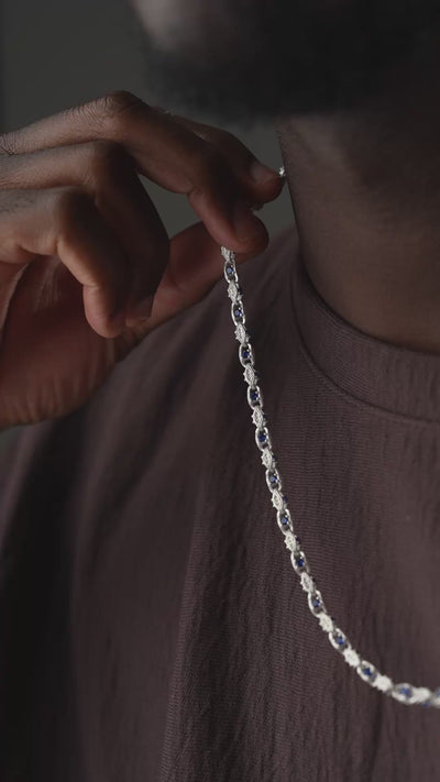 ANKER BLUE DIAMOND HALSKETTE | 925 SILBER.