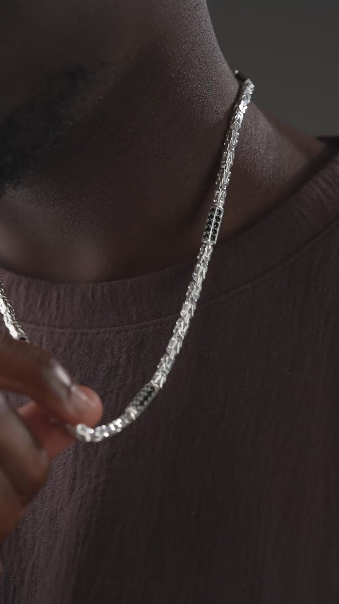 KÖNIGSKETTE BLACK STRASS 4mm | 925 SILBER.