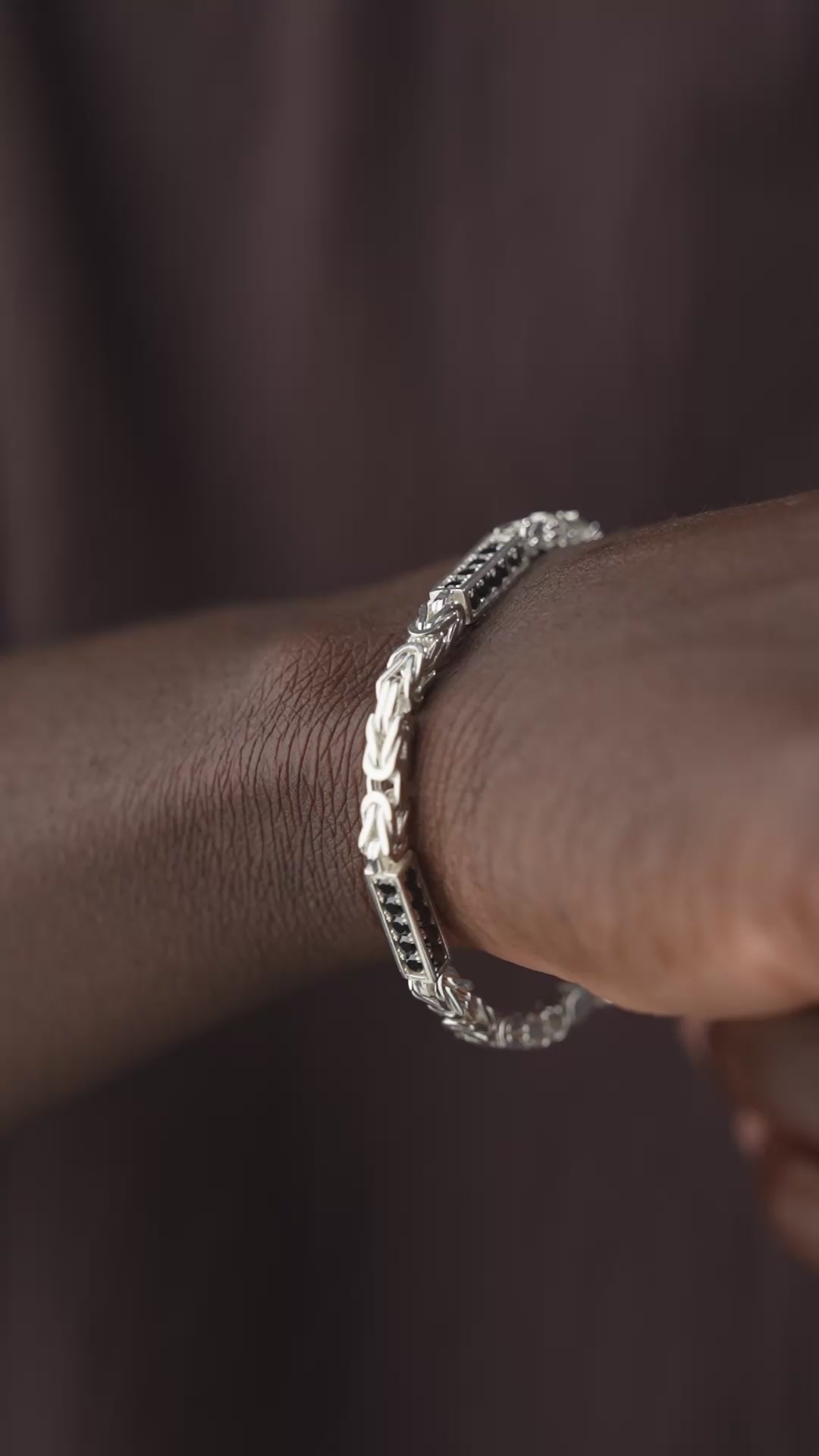 KÖNIGSKETTE BLACK STRASS SET 4mm | 925 SILBER.